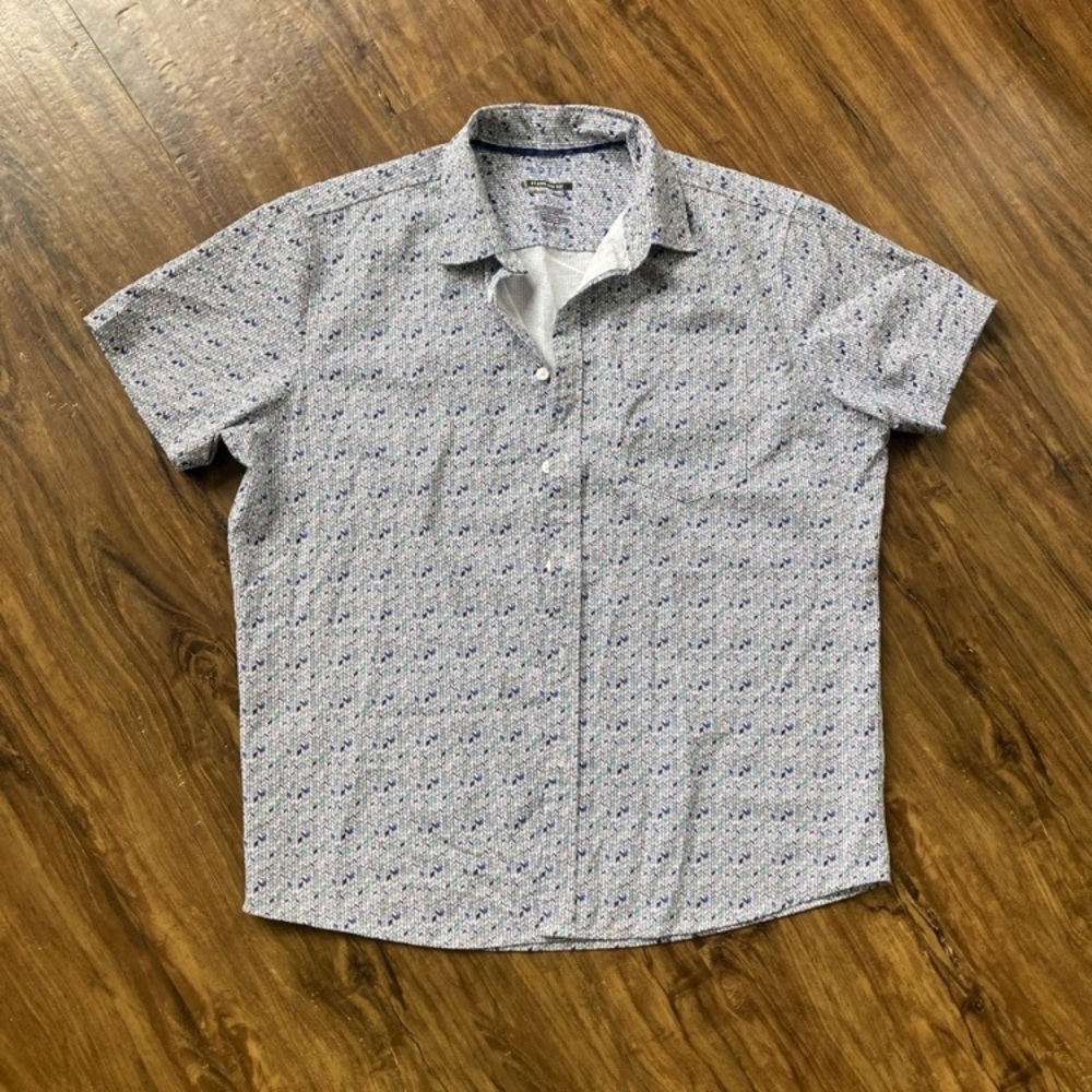 Apt. 9 Men's Blue Patterned Casual Shirt